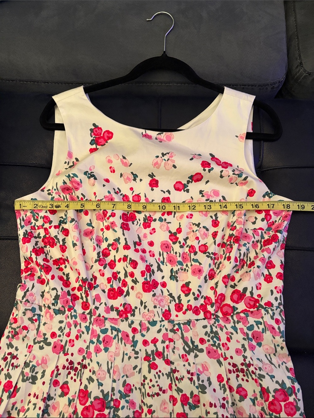 Talbots Cream Floral Midi Dress with Pink & Green Accents - Picture 4 of 6